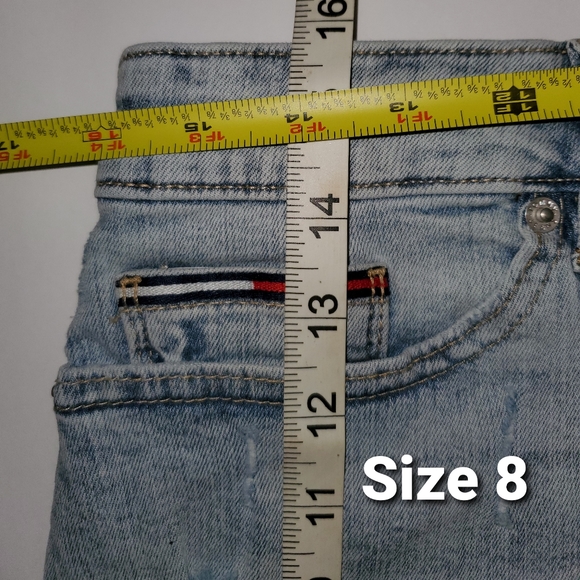 NWT Tommy Hilfiger. Distressed Denim Mini Skirt - Picture 6 of 6